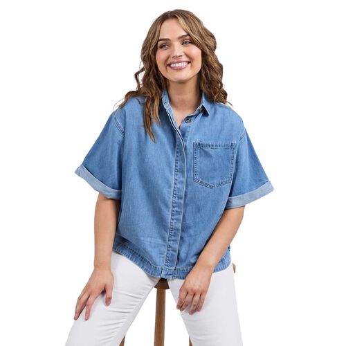 Elm Annika Ss Denim Shirt